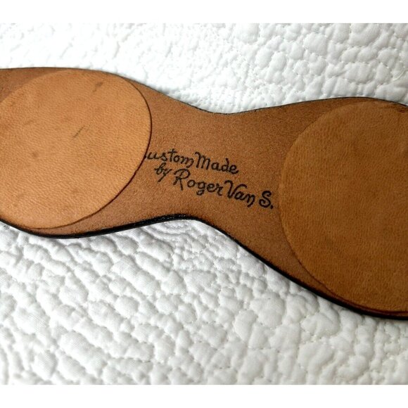 Roger Van S Leather Belt Vintage 1960s Custom Made Signed sz 24 Cuidich 'n Righ - Picture 9 of 14